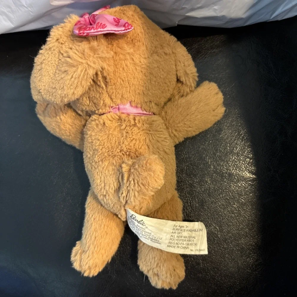Stuffed Dog Mattel Barbie Just Play Stuffed Plush Animal Dog Toy Pink Bow Taffy